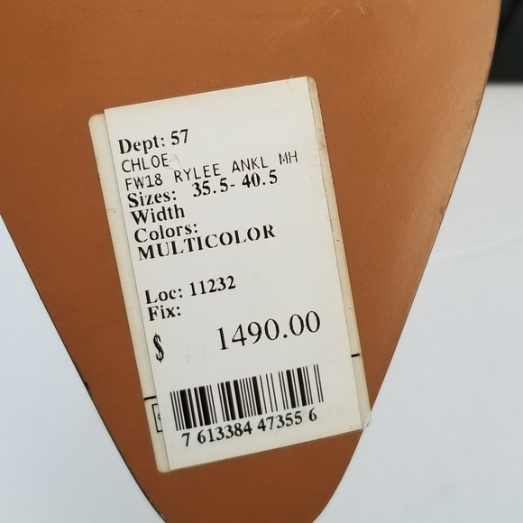 Brand New CHLOÉ Python-Embossed Leather cut out  Combat Boots - Picture 15 of 16